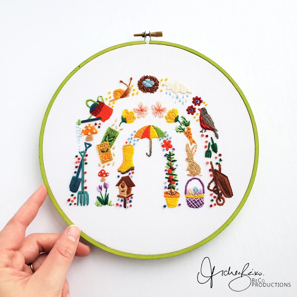 Spring hand embroidery pattern