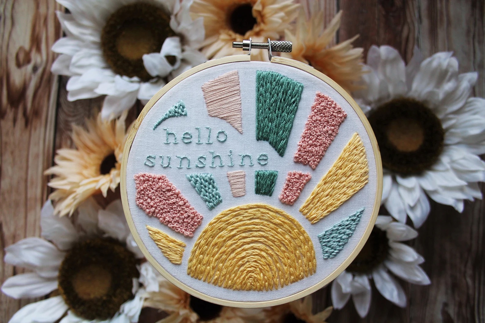 Hello sunshine embroidery pattern