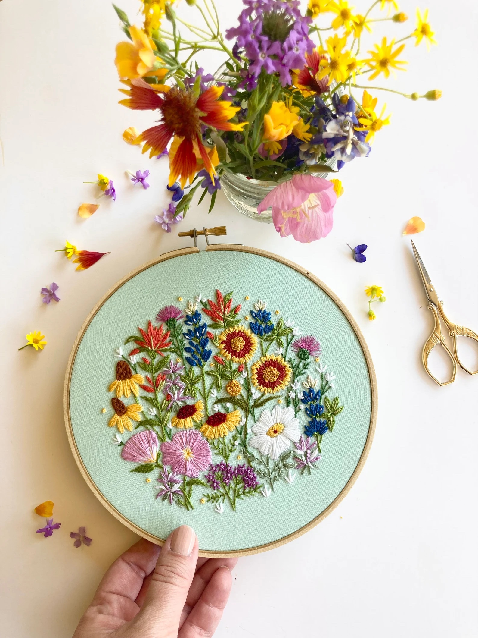 Texas Wildflowers embroidery pattern