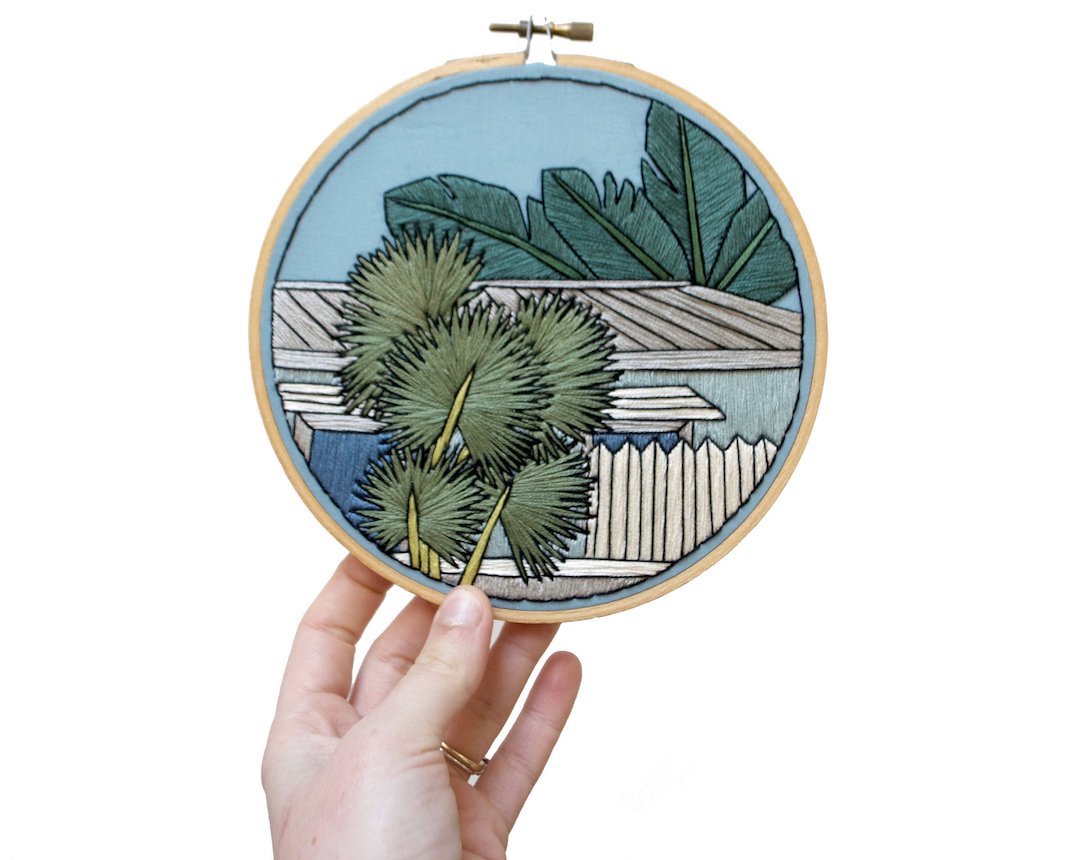 Contemporary hand embroidery pattern