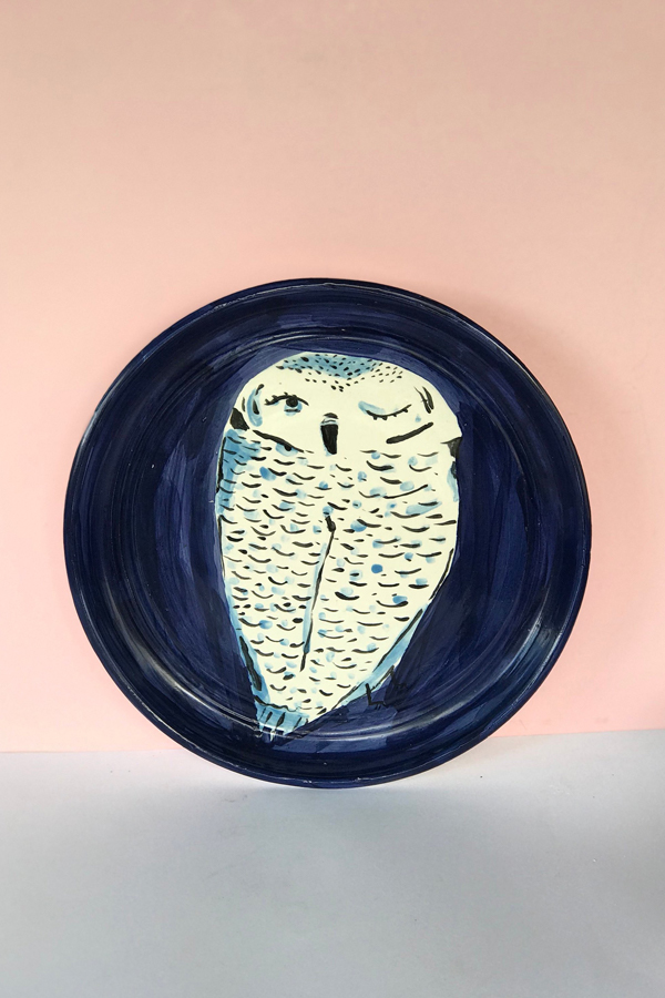 Owl plate by Clay Tangerine