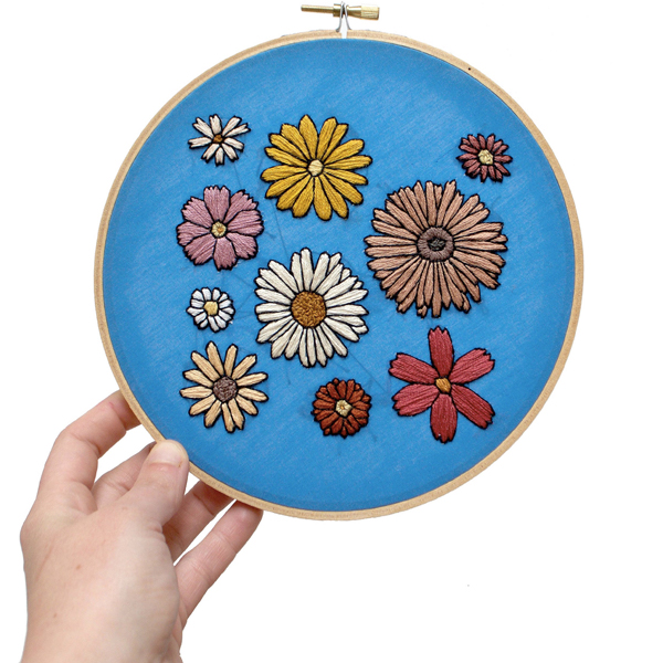 Daisy hand embroidery by Sarah K. Benning