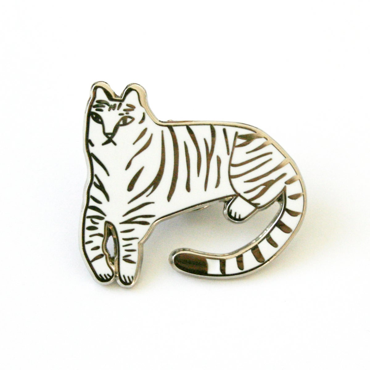 White tiger enamel pin