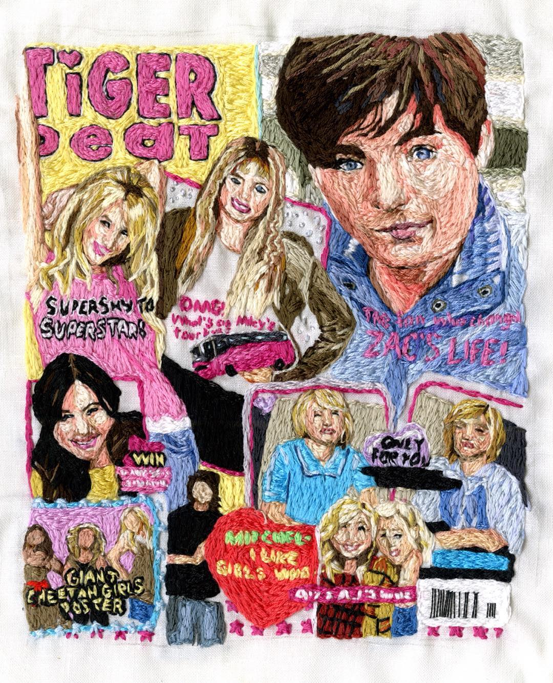 Embroidery art of Tiger Beat from the mid 200s