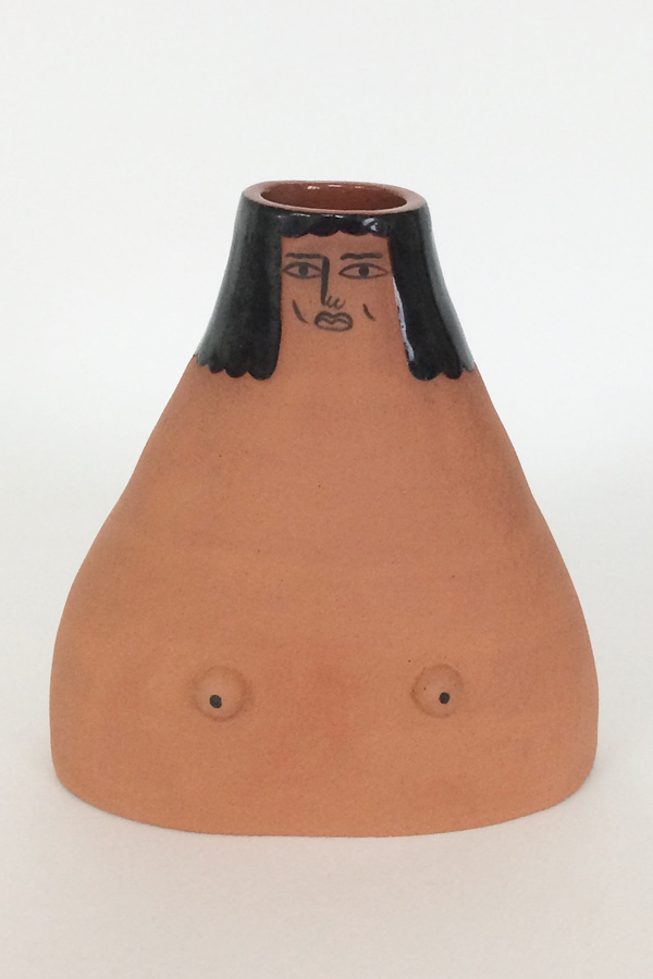 Nude lady terracotta pot