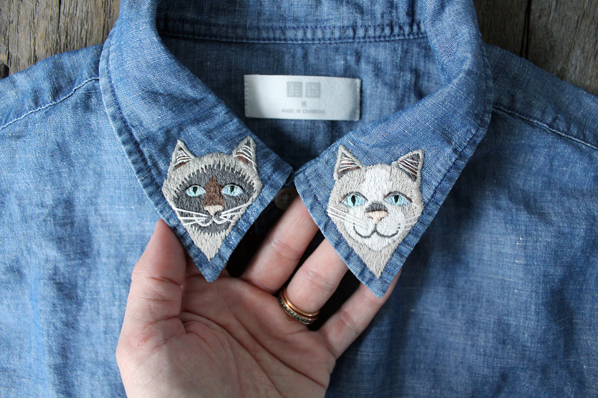 Upcycled Embroidered Collars Gain New Life with Cats (Including