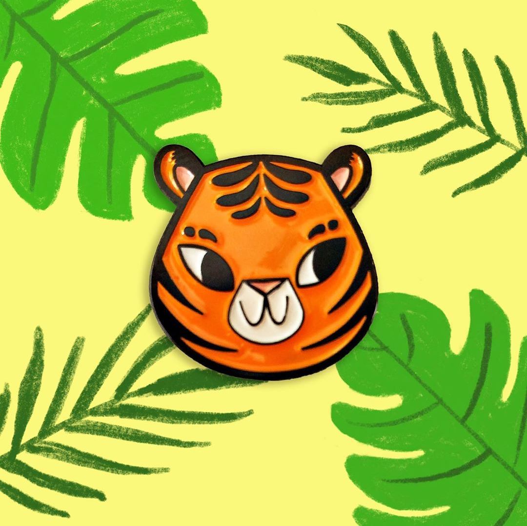 Tiger enamel pin