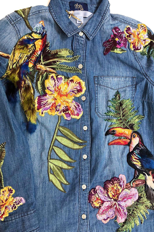 Colorful Embroideries Transforms Humble Denim Jackets into