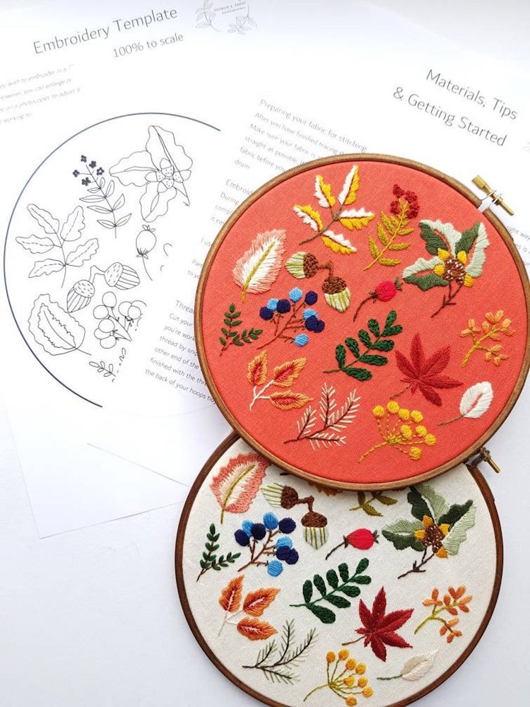 25 Fall Embroidery Patterns and Kits to Get You into the Autumnal Spirit