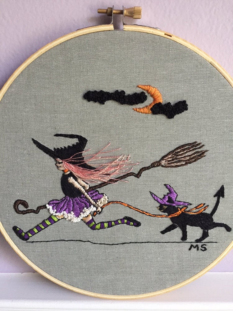 Halloween embroidery pattern