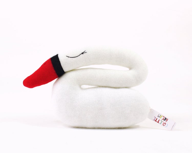 Knitted swan doll