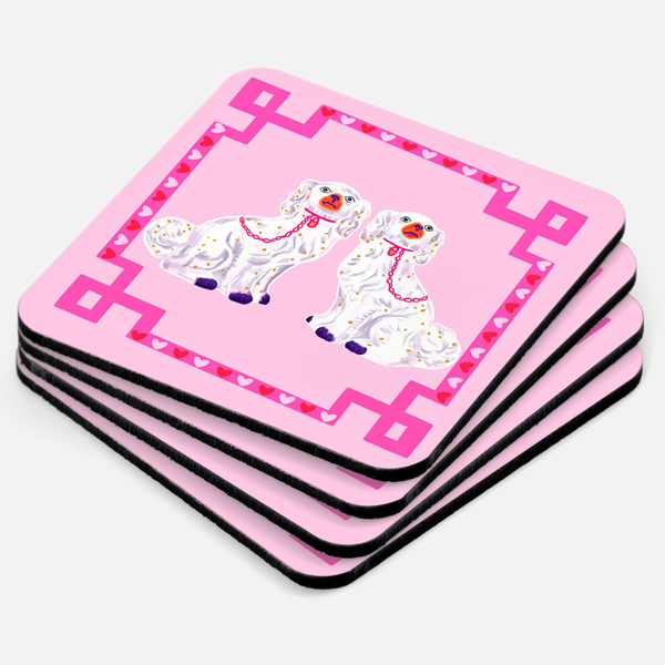 Staffordshire dog coaster set