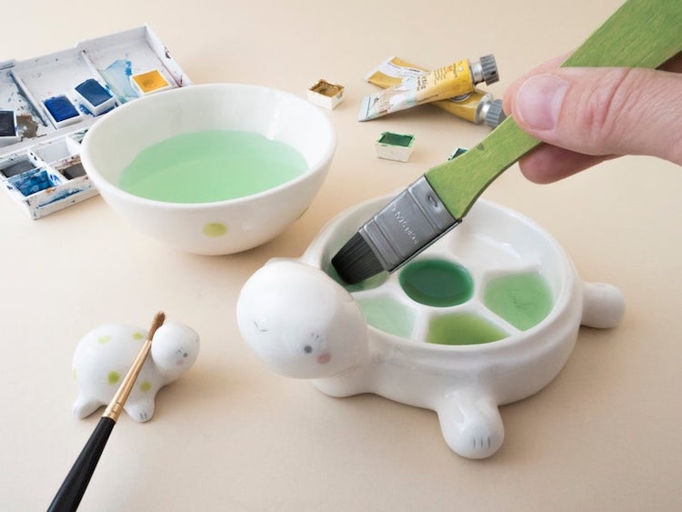 Busy Hands Studio 7-Pan Ceramic Artist Paint Palette - Paint
