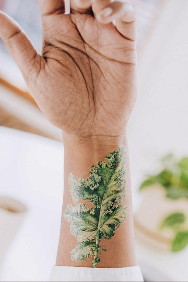 Kale temporary tattoo