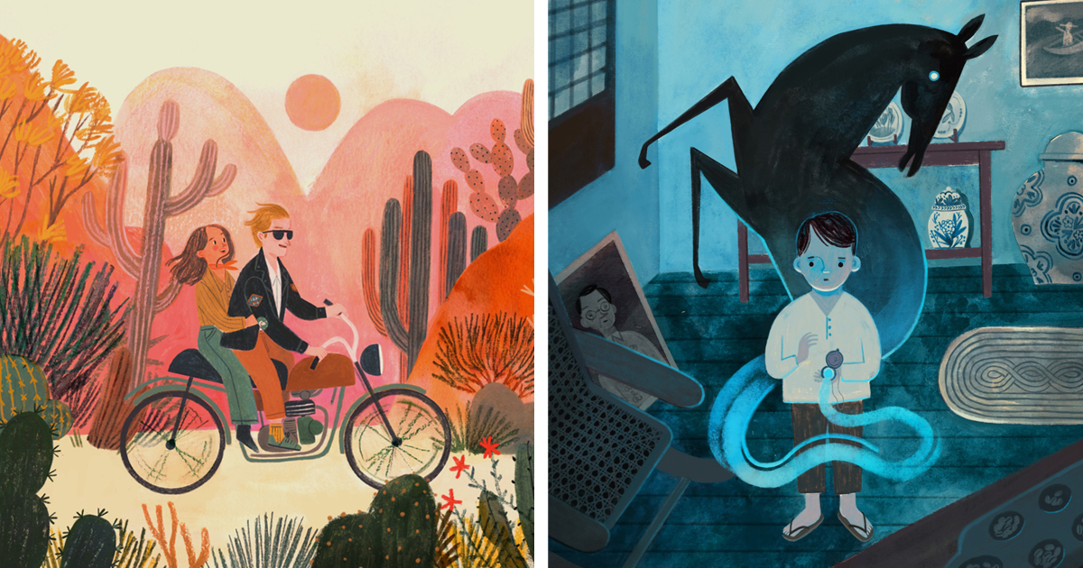 Narrative Illustrations Convey Wonder Through Gouache and Watercolor