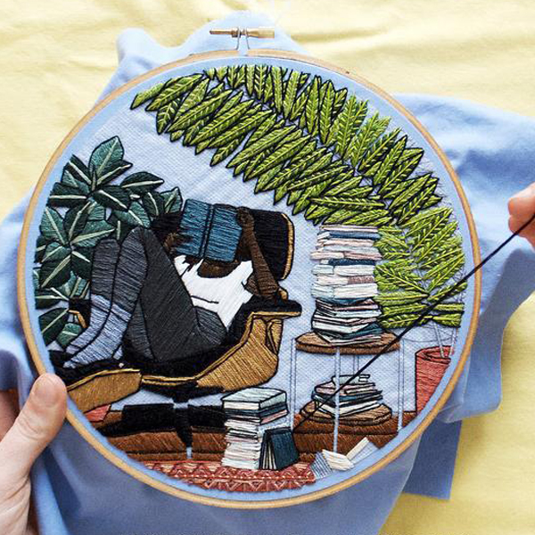 Contemporary embroidery pattern by Sarah K. Benning