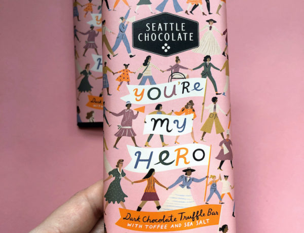 Chocolate bar packaging by Seattle Chocolate and Libby VanderPloeg