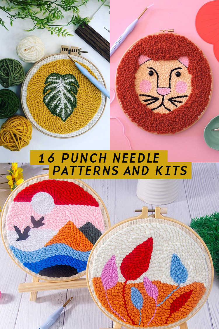 Beginner Punch Needle Embroidery DIY Kit Mushroom Toadstool Needle