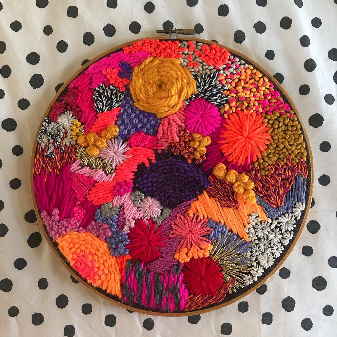 Hand embroidery art by Daniela Cermenati