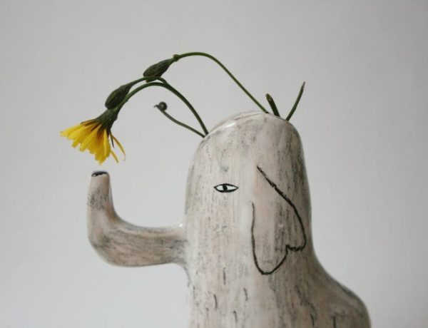 Elephant ceramic vase