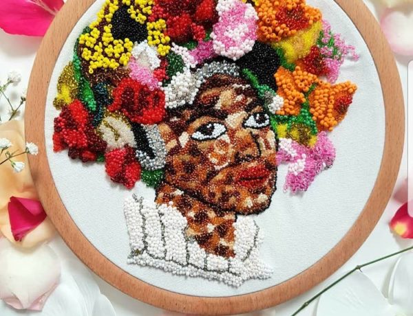 Bead embroidery by Celia Jayi