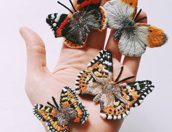 Butterfly embroidery by Georgie K. Emery