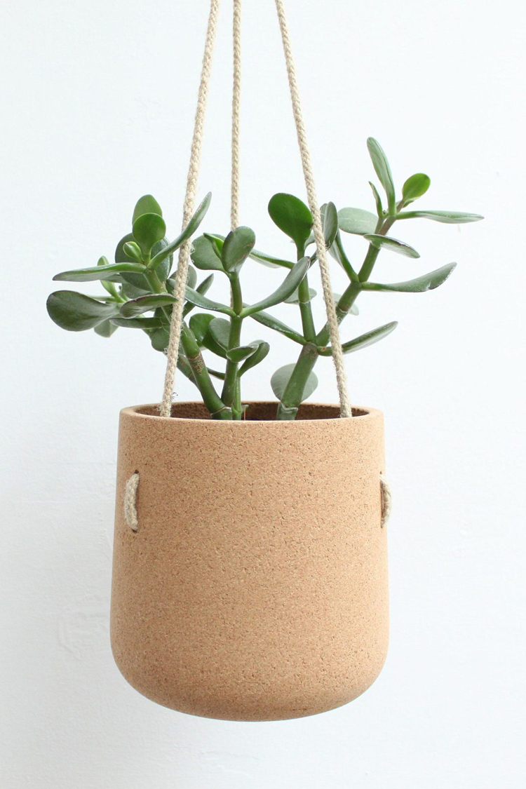 Cork hanging planter