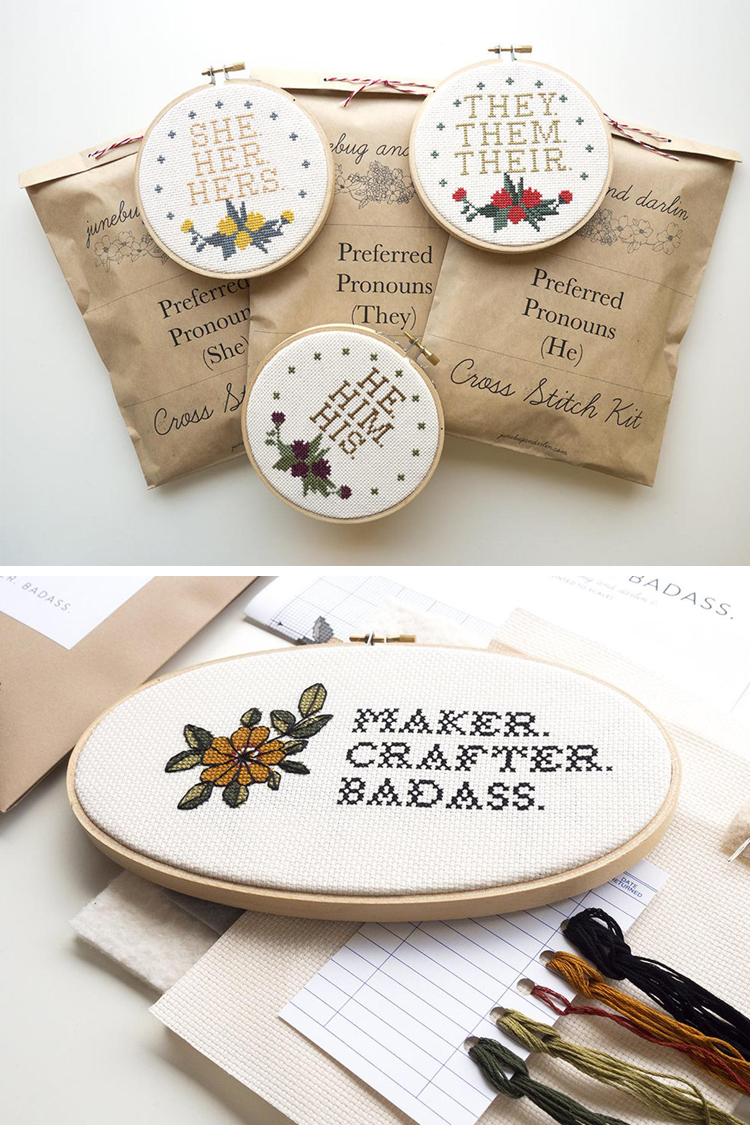 Cross stitch kit by Junebug and Darlin