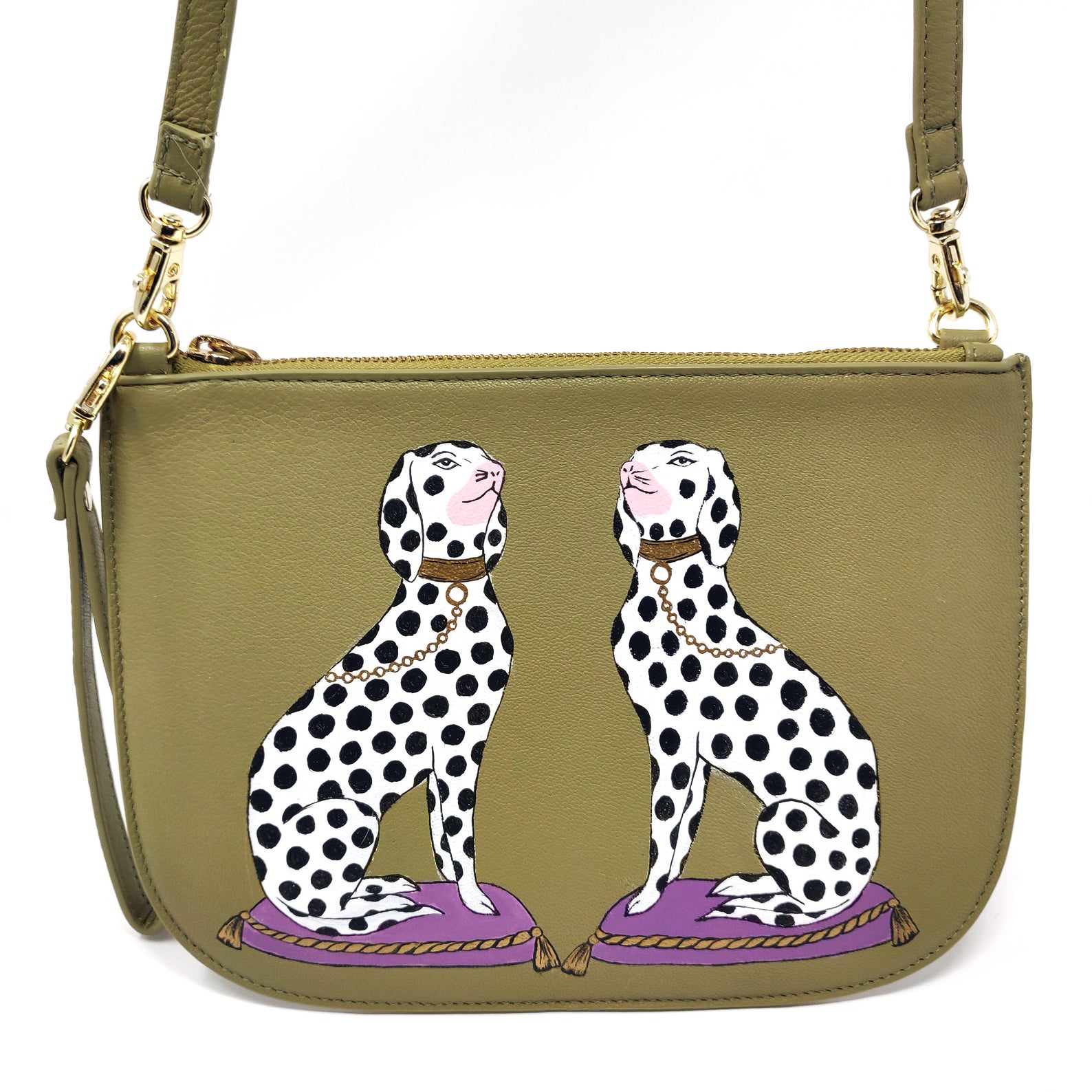 Hand painted dalmatians and purse