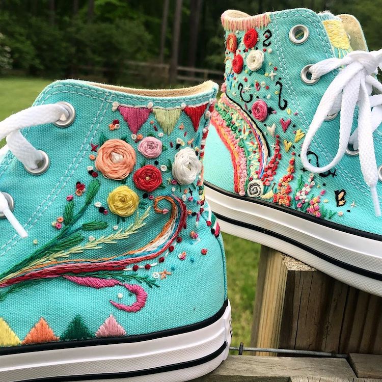 Embroidery on shoes