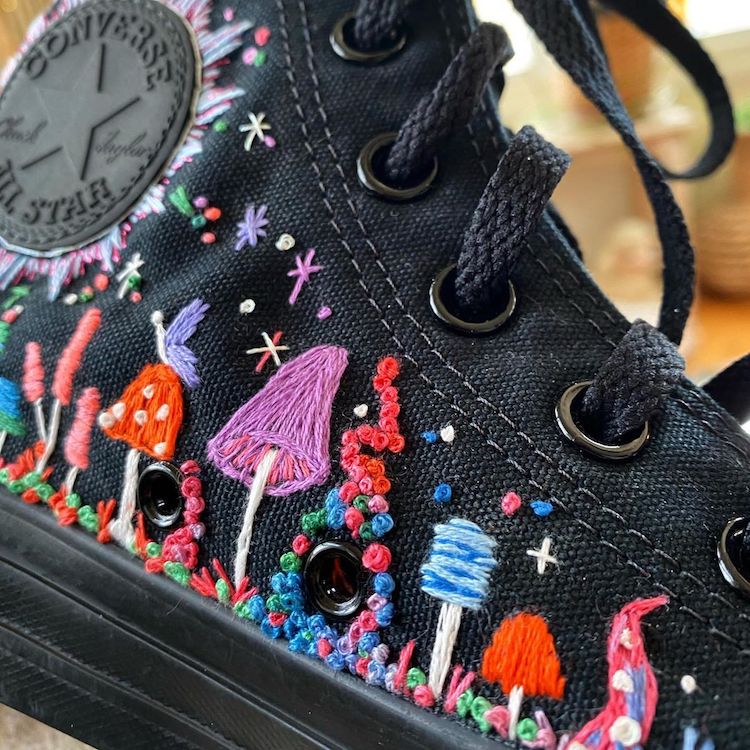 Embroidery on 2024 converse shoes