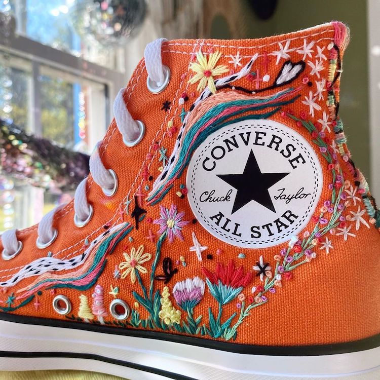 embroidered converse shoes