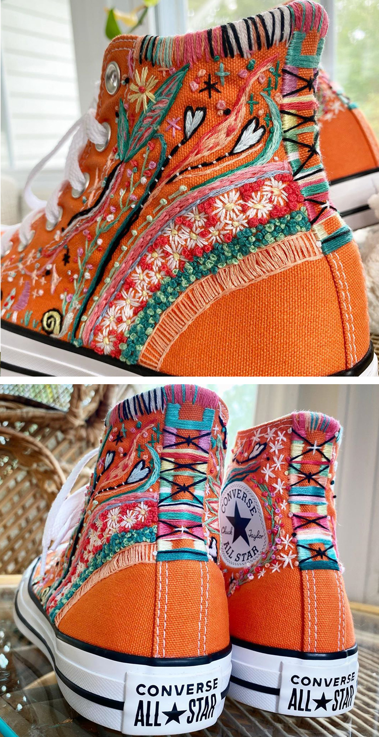 Embroidery on shoes