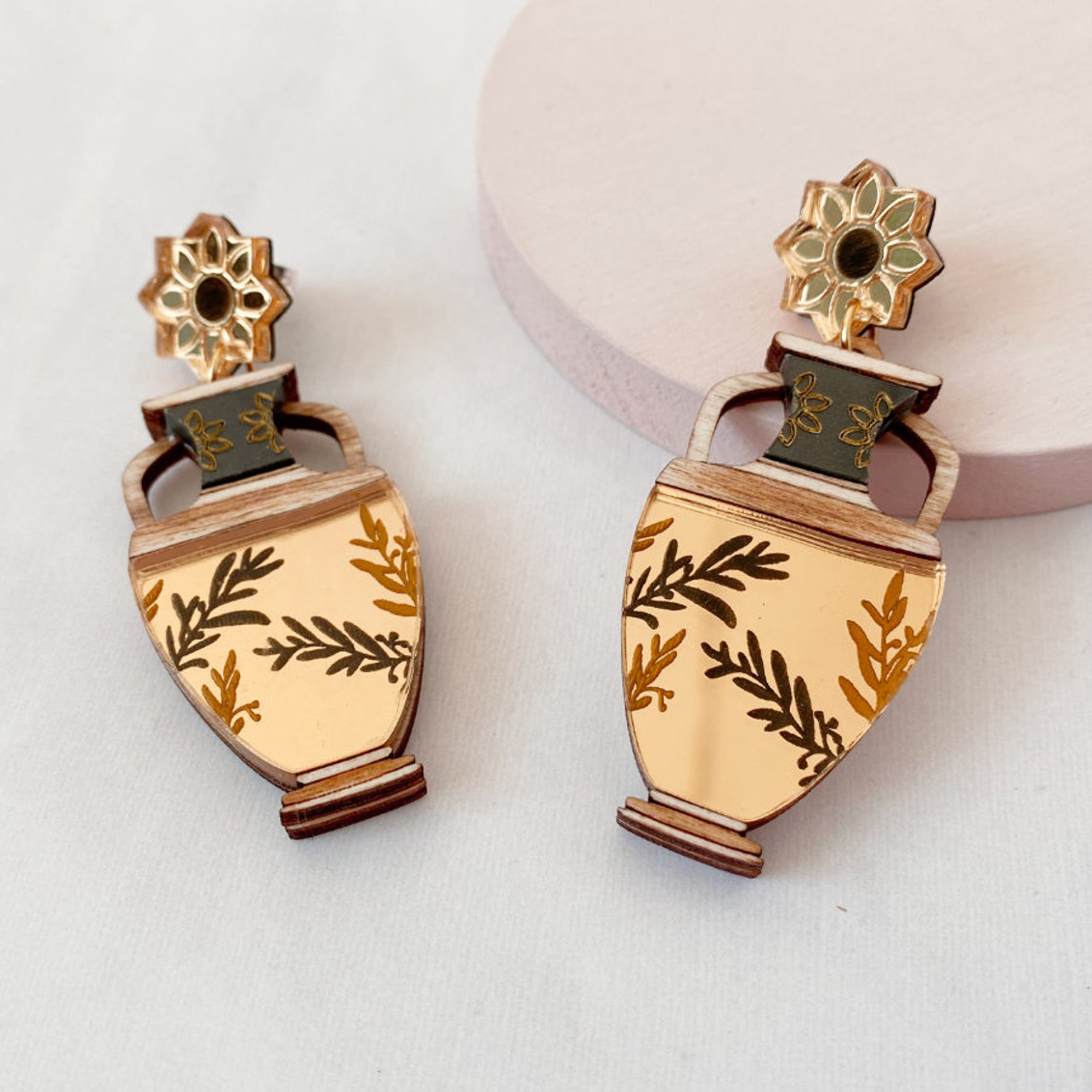 Greek vase statement earrings