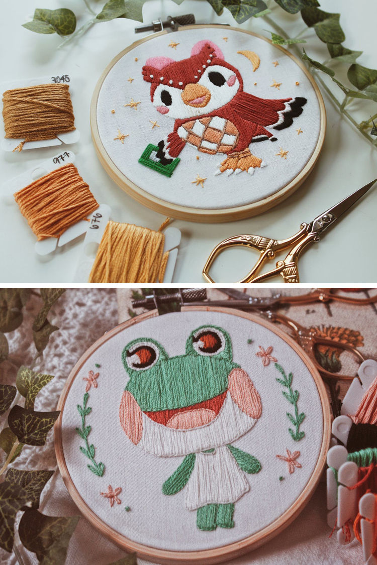 Animal Crossing embroidery