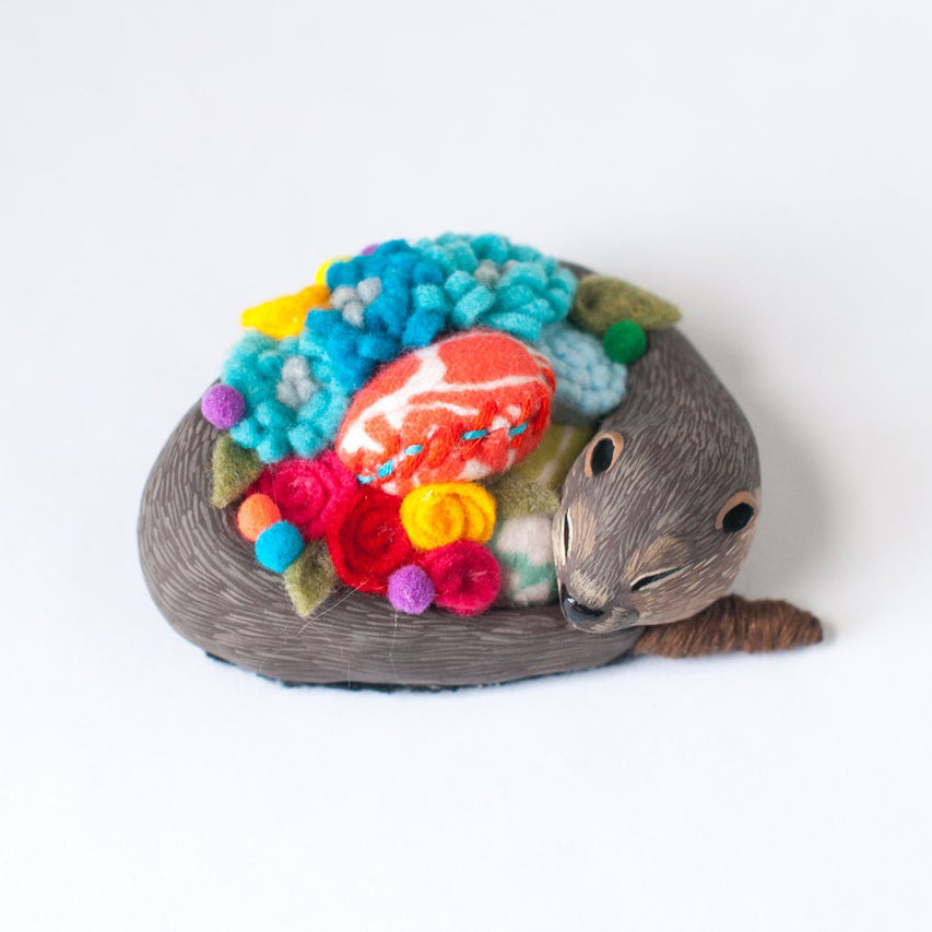 River otter pin cushion