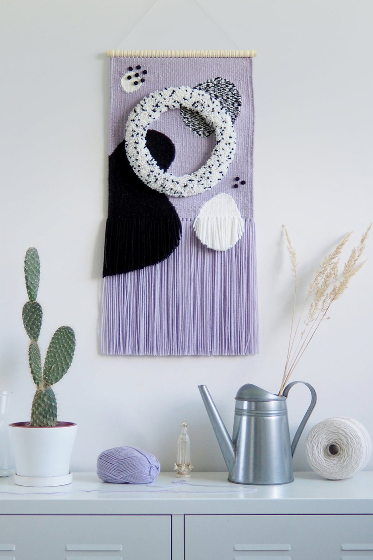 Abstract woven wall hanging