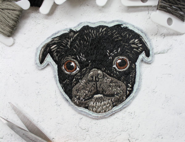 Custom embroidered pet patch by Brown Paper Stitch