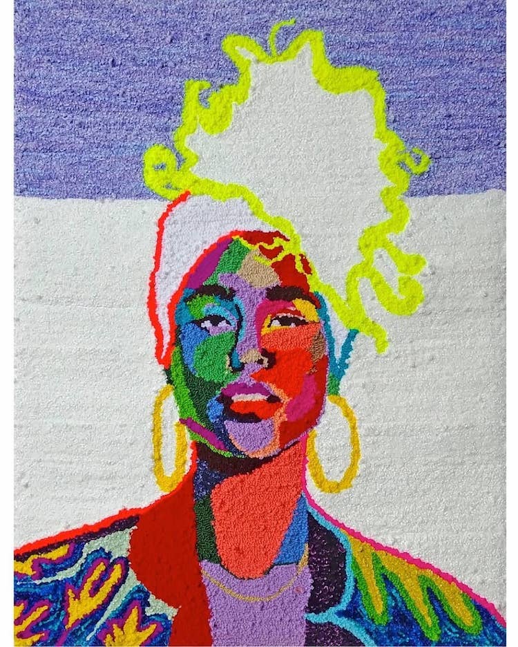 Tufted Art Portraits Are Beaming With Color And Texture