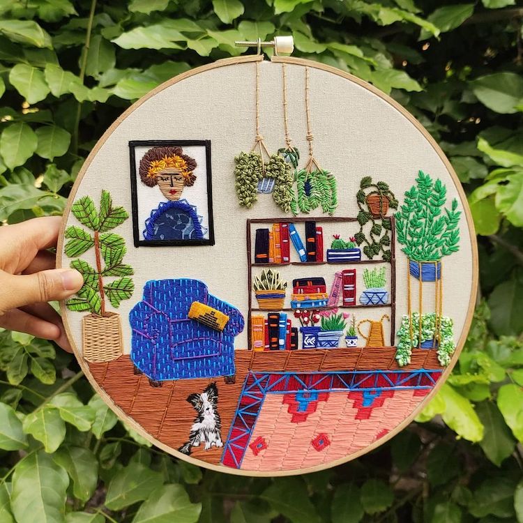 Interior embroidery by Anuradha Bhaumick