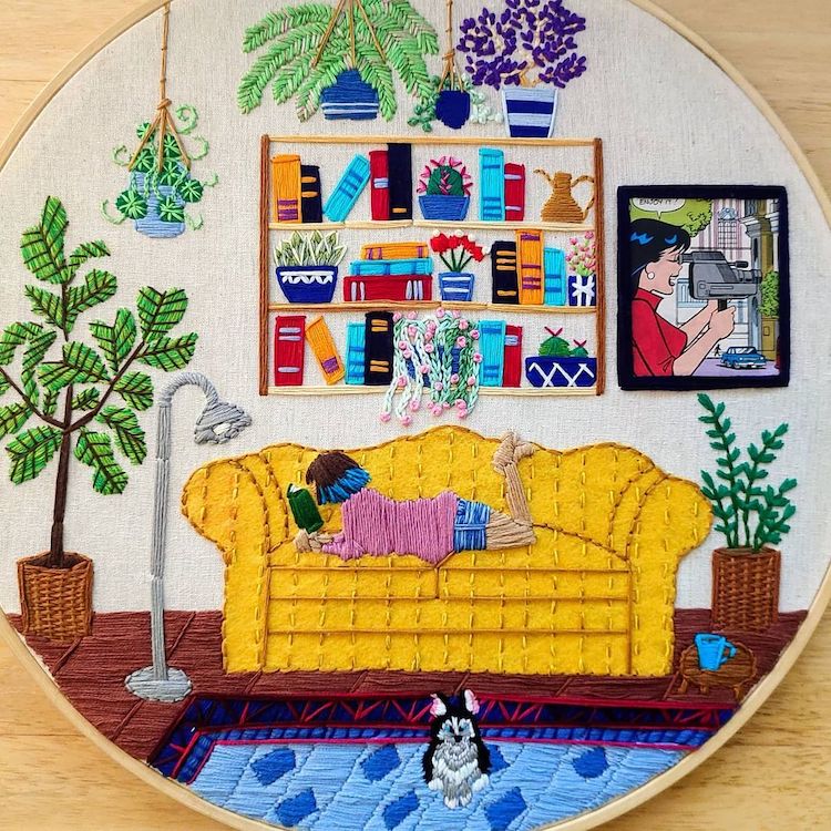 Interior embroidery by Anuradha Bhaumick