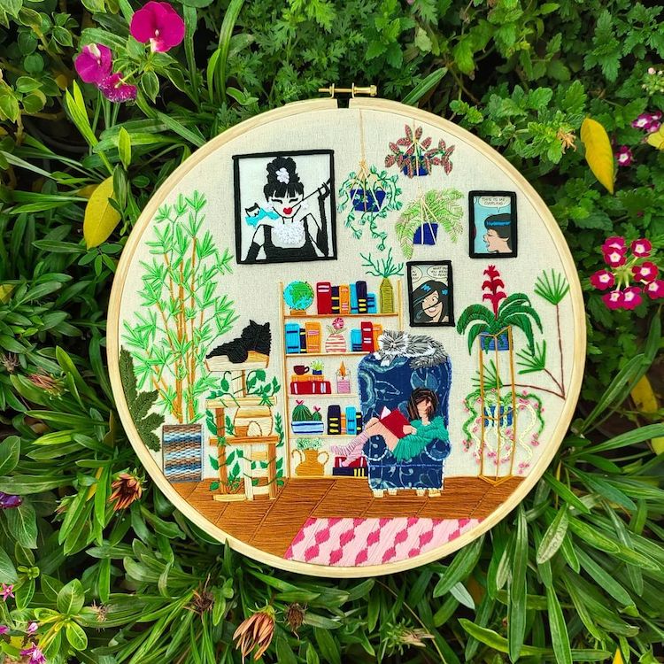 Interior embroidery by Anuradha Bhaumick