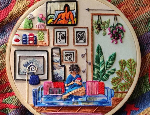 Interior embroidery by Anuradha Bhaumick