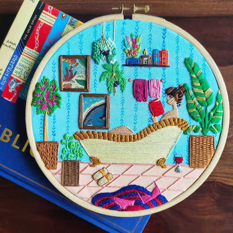 Interior embroidery by Anuradha Bhaumick