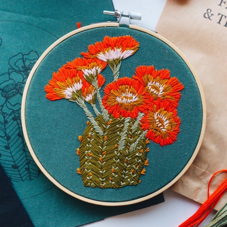 Cactus embroidery pattern