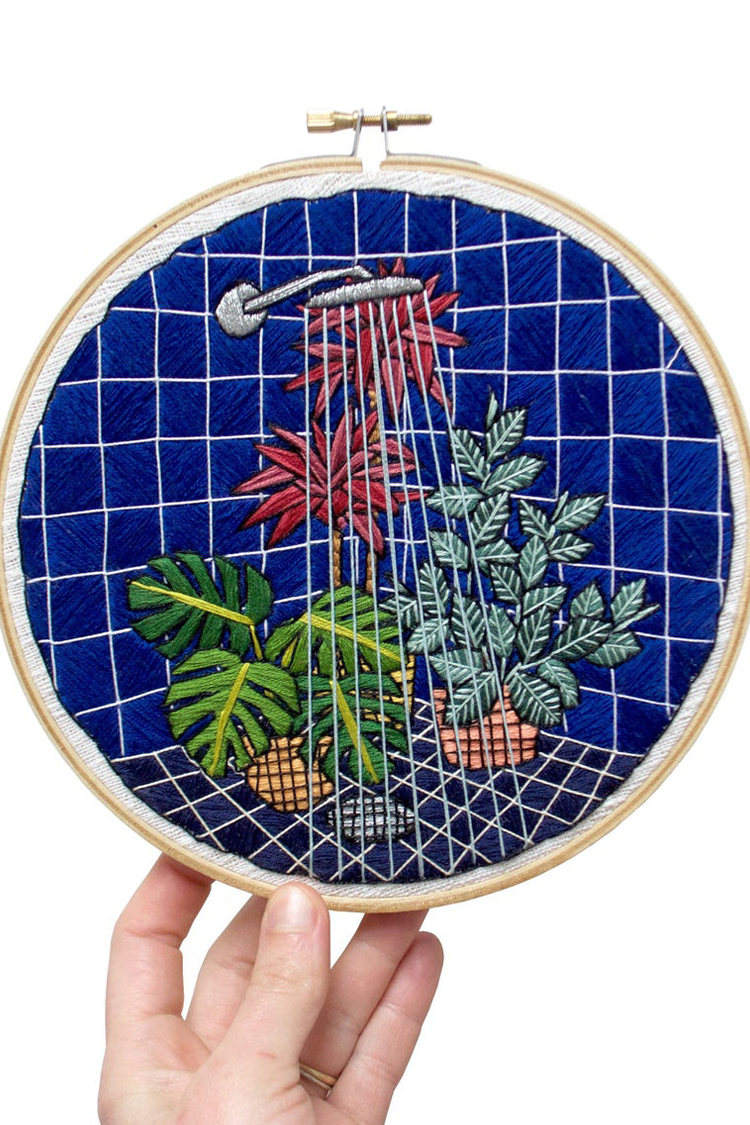 Plant embroidery pattern by Sarah K. Benning