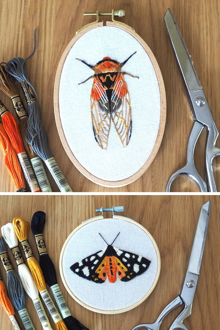 Insect embroidery patterns