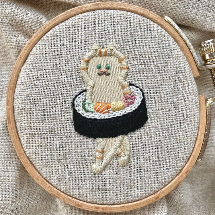 Embroidered Cats