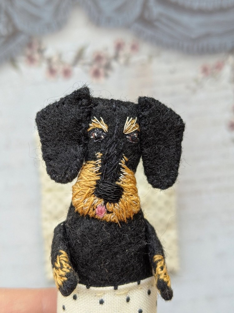 Hand Sewn Dog Doll by Makiko