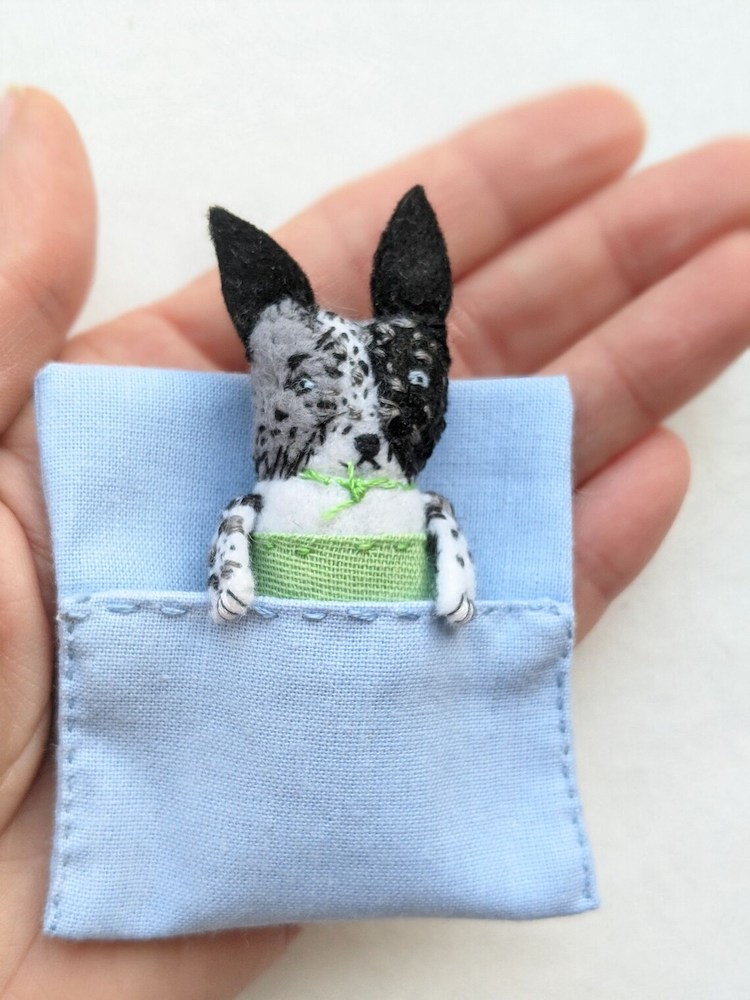 Hand Sewn Dog Doll by Makiko